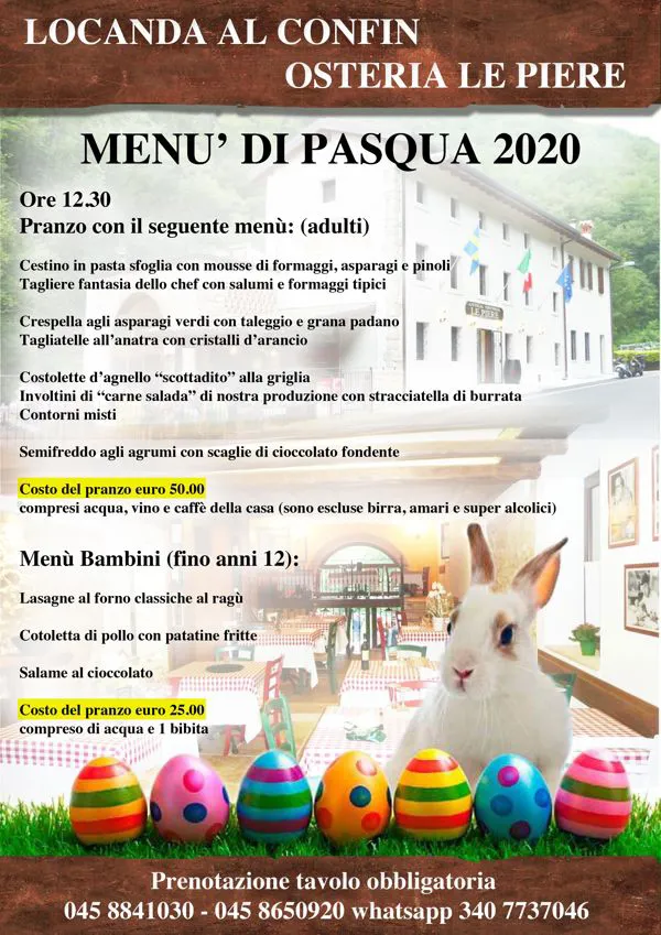 MENU’ DI PASQUA 2020