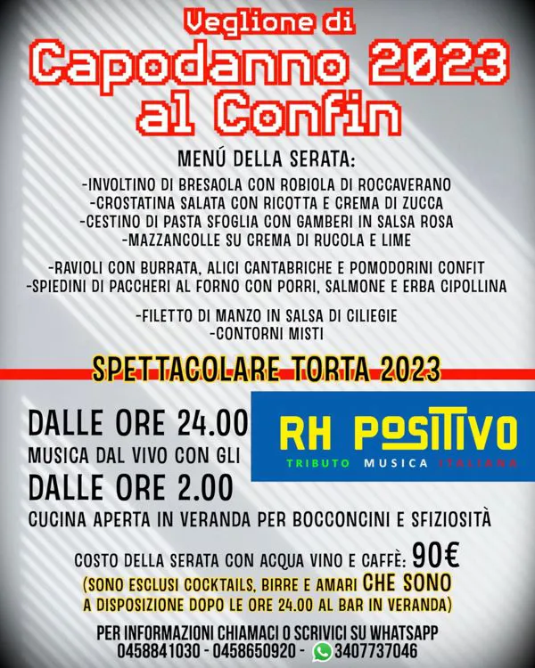 Veglione di Capodanno 2023 al Confin