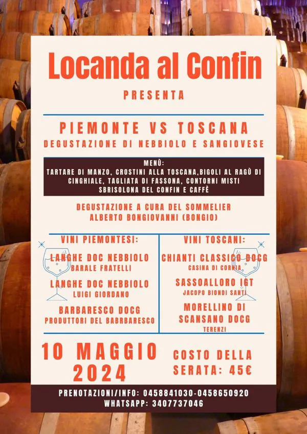 Degustazione di Nebbiolo e Sangiovese